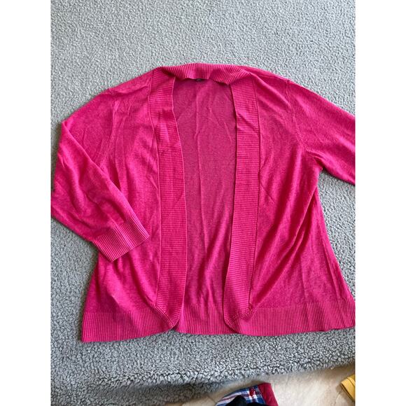 Tommy Bahama Cardigan Large Linen Open Long Sleeve Sweater Pink Beach Classic - Picture 14 of 15